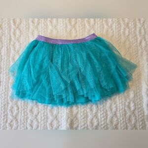 Disney Ariel Tulle Skort with Built-In Shorts | Teal Glitter Mermaid Skirt 7/8